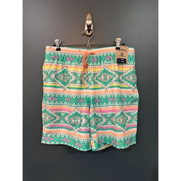 NWT Chubbies The En Fuegos 7" Swim Trunks Large Aztec Print Multicolor - Picture 1 of 5